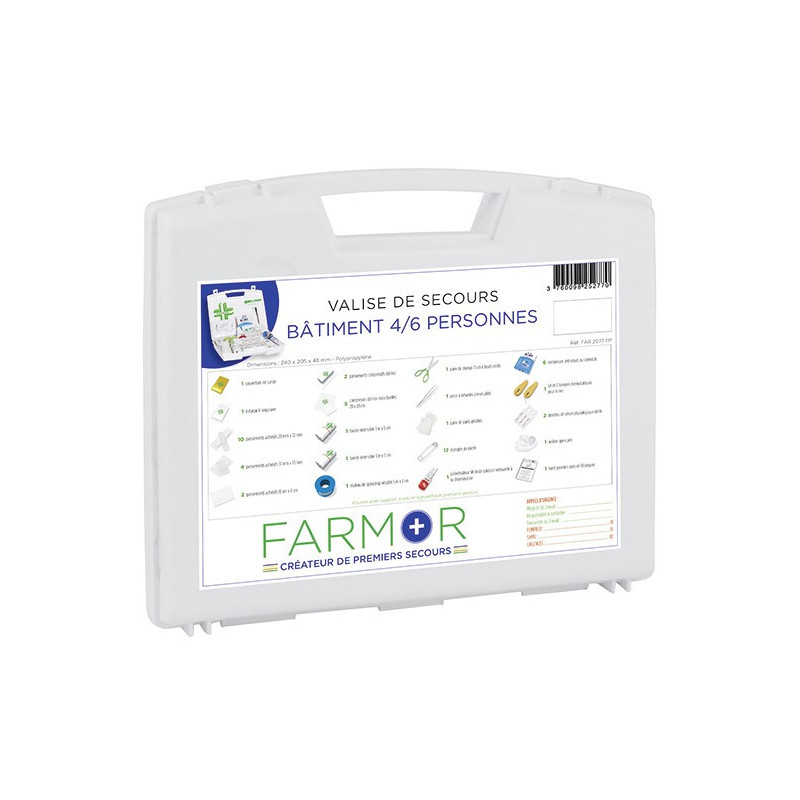 Valise de secours BATIMENT 2/4 personnes - FAR2077PP - FARMOR
