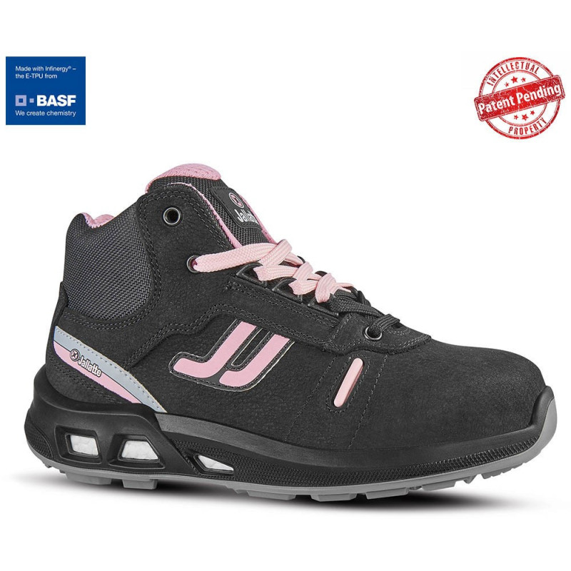 Chaussures de sécurité montantes MIKY S3S CI FO SR cuir noir/rose - JYJY109 - JALLATTE