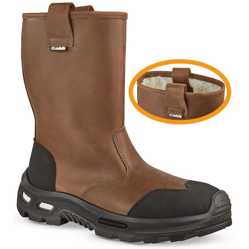 BOTTES DE SECURITE FOURREES JALFARO CUIR MARRON JYJY224  JALLATTE