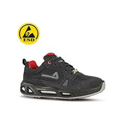 Chaussures de sécurité basses ARGON S1PS FO SR cuir gris/rouge - AFAF204 - AIMONT