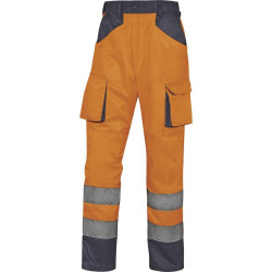 Pantalon WORKWEAR M2PHV haute visibilité orange fluo/bleu marine