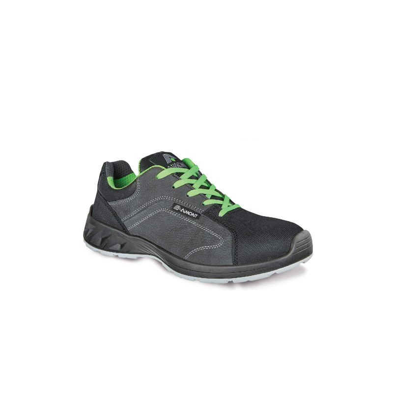 Chaussures de sécurité basses SHRIKE S3S CI FO SR cuir gris/vert - DM20164 - AIMONT