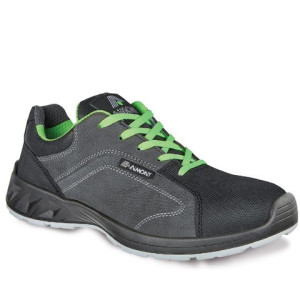 Chaussures de sécurité basses SHRIKE S3S CI FO SR cuir gris/vert - DM20164 - AIMONT