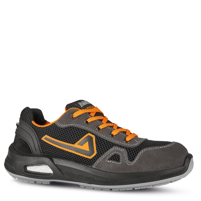 Chaussures de sécurité basses VULCAN S1PS FO SR cuir gris/orange - IAIA218 - AIMONT
