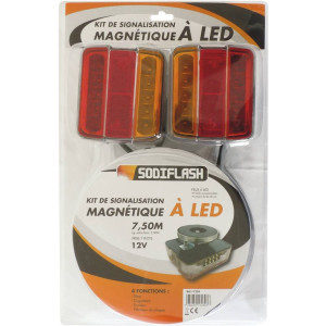 Kit de signalisation arrière LED 12V 7.5mm magnétique blister - 17239 - SODISE