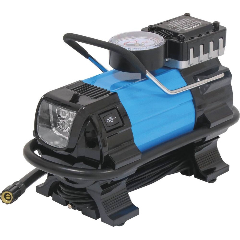 Mini compresseur 12V-15A-120W-3.5bar + 3 adaptateurs - 11250 - SODISE