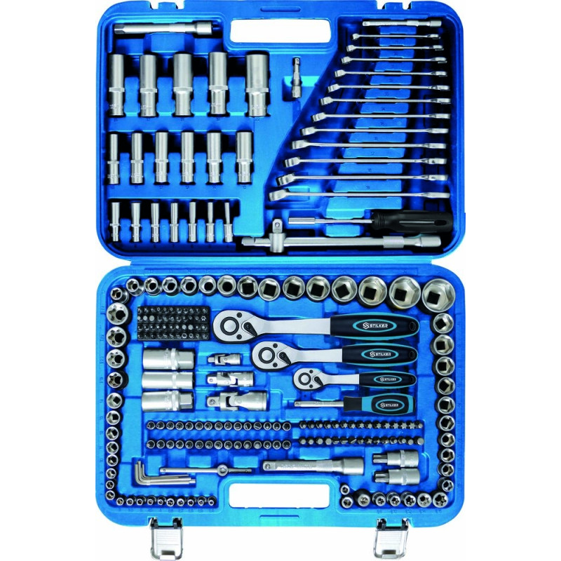 Coffret de douilles 1/4" 3/8" 1/2" 219 pièces - 67703