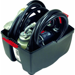 Pompe à gasoil 12V 50 I/min avec tuyau d'aspiration et refoulement en kit box PVC - 08310
