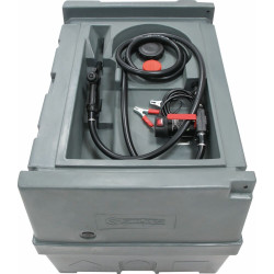 Cuve de ravitaillement gasoil PE 400L avec kit pompe à gasoil 12V 40 I min et pistolet manuel - 56000