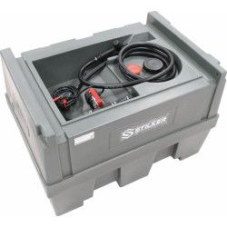 Cuve de ravitaillement gasoil PE 400L avec kit pompe à gasoil 12V 40 I min et pistolet manuel - 56000