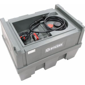 Cuve de ravitaillement gasoil PE 400L avec kit pompe à gasoil 12V 40 I min et pistolet manuel - 56000