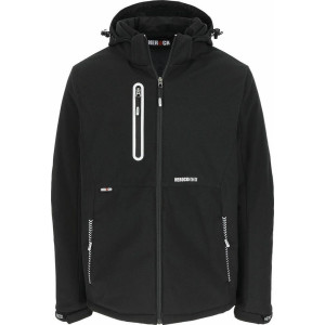 Veste respirante Softshell doublée noire avec capuche