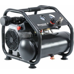 Compresseur silencieux 6L 8bar 1.5CV 230V sans huile - 11203