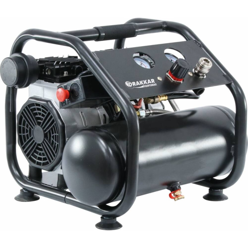 Compresseur silencieux 6L 8bar 1.5CV 230V sans huile - 11203 - DRAKKAR