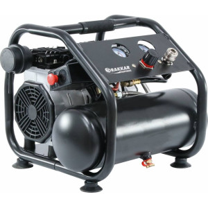 Compresseur silencieux 6L 8bar 1.5CV 230V sans huile - 11203 - DRAKKAR