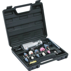 Meuleuse pneumatique droite - kit complet en mallette 16 pcs - 06953 - STILKER