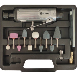 Meuleuse pneumatique droite - kit complet en mallette 16 pcs - 06953