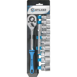 Cliquet 1/2" 45 dents avec 10 douilles de 10 à 24mm et rallonge 12 pcs - 67597