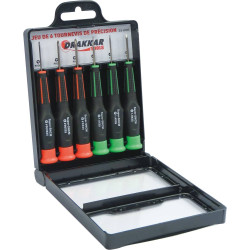 Tournevis de précision plat et Phillips 25mm boîte de 6 pcs - 15424