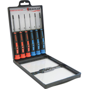 Tournevis de précision plat et Phillips 60mm - boîte de 6 pcs - 15423 - DRAKKAR