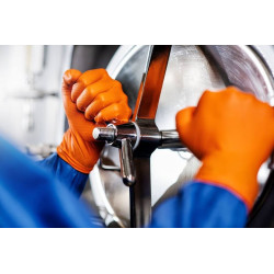 Gants jetables nitrile 240mm 0.26mm orange ONE BY ONE - boîte de 100 pcs
