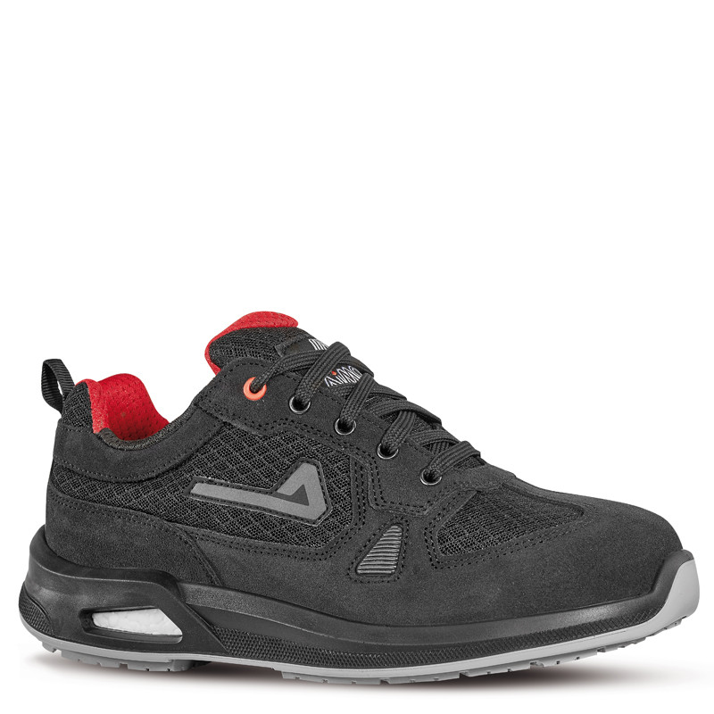 Chaussures de sécurité basses ARGON S1PS FO SR cuir gris/rouge - IAIA202 - AIMONT