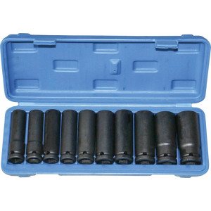 Douilles à chocs 12 longues de 10 à 24mm - coffret PVC de 10pcs - 67391 - STILKER