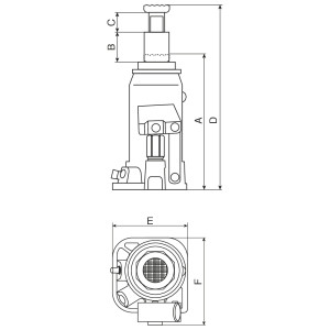 Cric bouteille hydraulique 5T - 52865 - STILKER