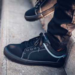 Chaussures de sécurité basses VALLEY S1PS SR FO croûte de cuir noir 9844 - PARADE