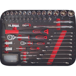 Mallette de dépannage sur roues 148 outils 1/4" - 1/2" - 15157 - DRAKKAR