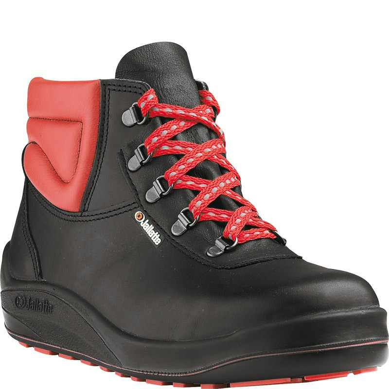 Chaussures de sécurité montantes JALTARMAC EVOL S3 HI HRO FO SR cuir noir/rouge - J0250 - JALLATTE
