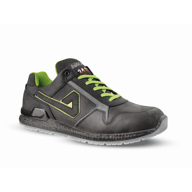 Chaussures de sécurité MASE velours noir/vert - ABI18