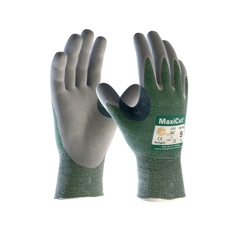 Gant anti-coupure MaxiCut gris/vert - 34-450