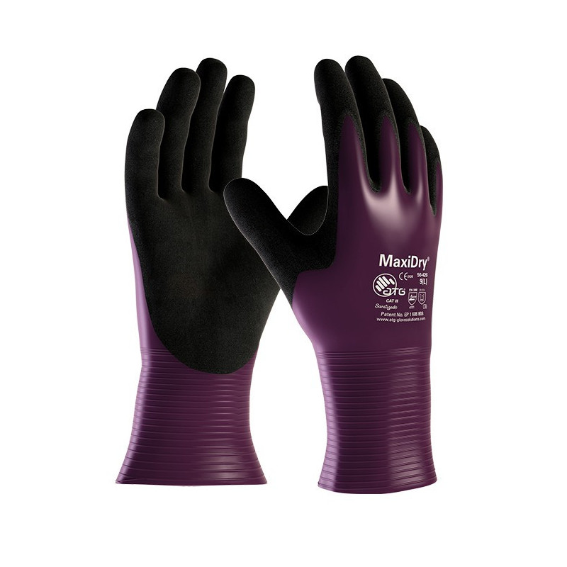 Gants MaxyDry noir/violet - 56-426